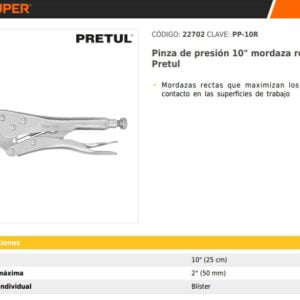 Pinza Presion 10 Mordaza Recta: imagen 3