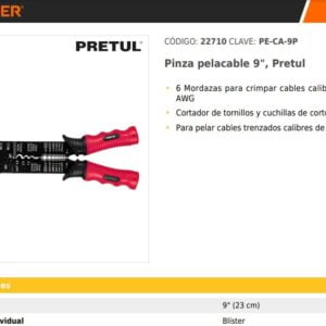 Pinza Pelacable En Acero De 9": imagen 3