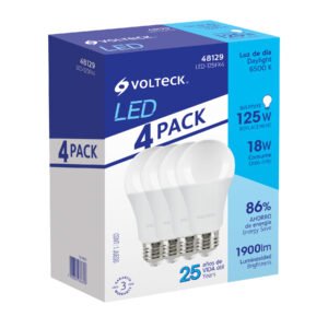 Paquete De Foco 4 Pzas Led Luz De Dia 18W