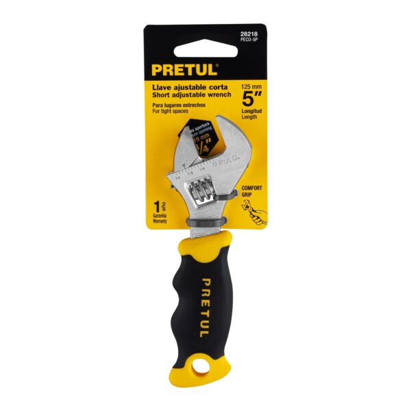 Llave Ajustable Perico Corto 5 Cromado Con Grip - Image 4