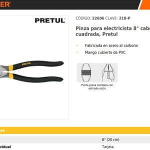 Pinza Pesada De Electricista 8": imagen 3
