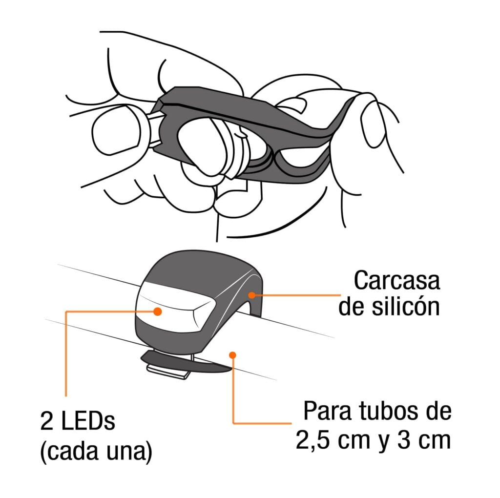 Linterna De Silicon Para Bicicleta 2 Piezas