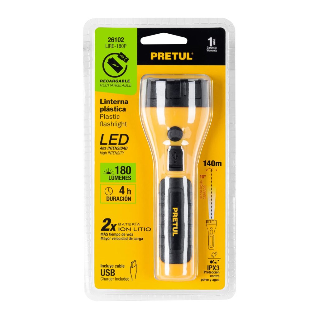 Linterna Recargable Led 180 Lumenes