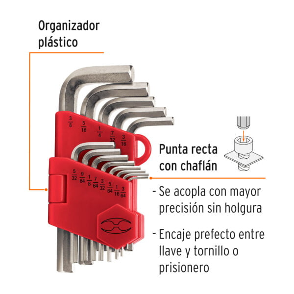 Juego De 13 Llaves Allen Std Con Organizador - Image 2