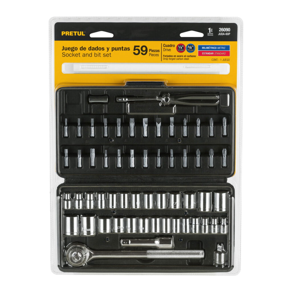 Juego De 60 Herramientas 1/4 Y 3/8 Para Mecánico Pretul 2