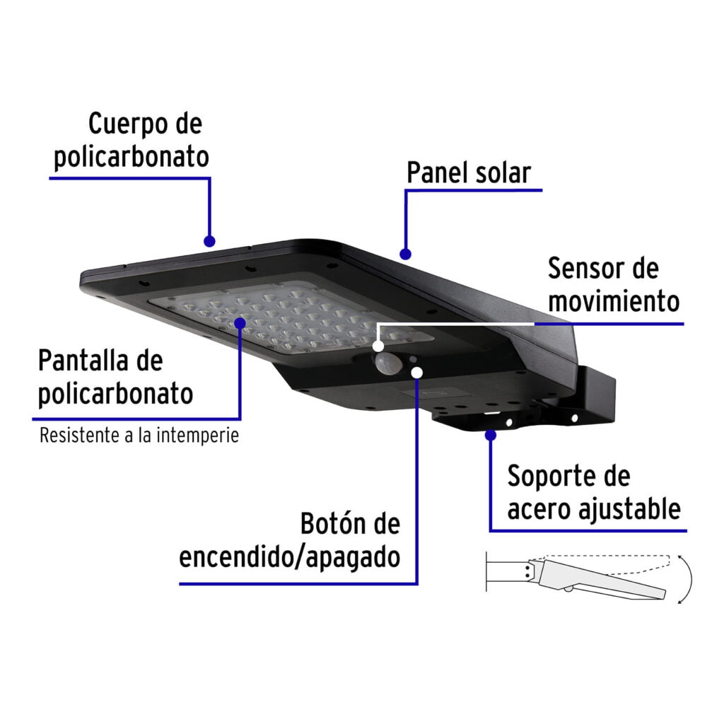 Luminario Suburbano Led 15W Con Panel Solar