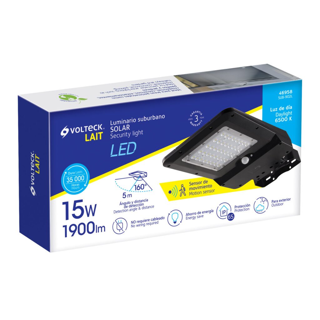 Luminario Suburbano Led 15W Con Panel Solar