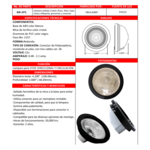 Lampara O Plafón De 4" Cristal Sellada Con Reflejante: imagen 2