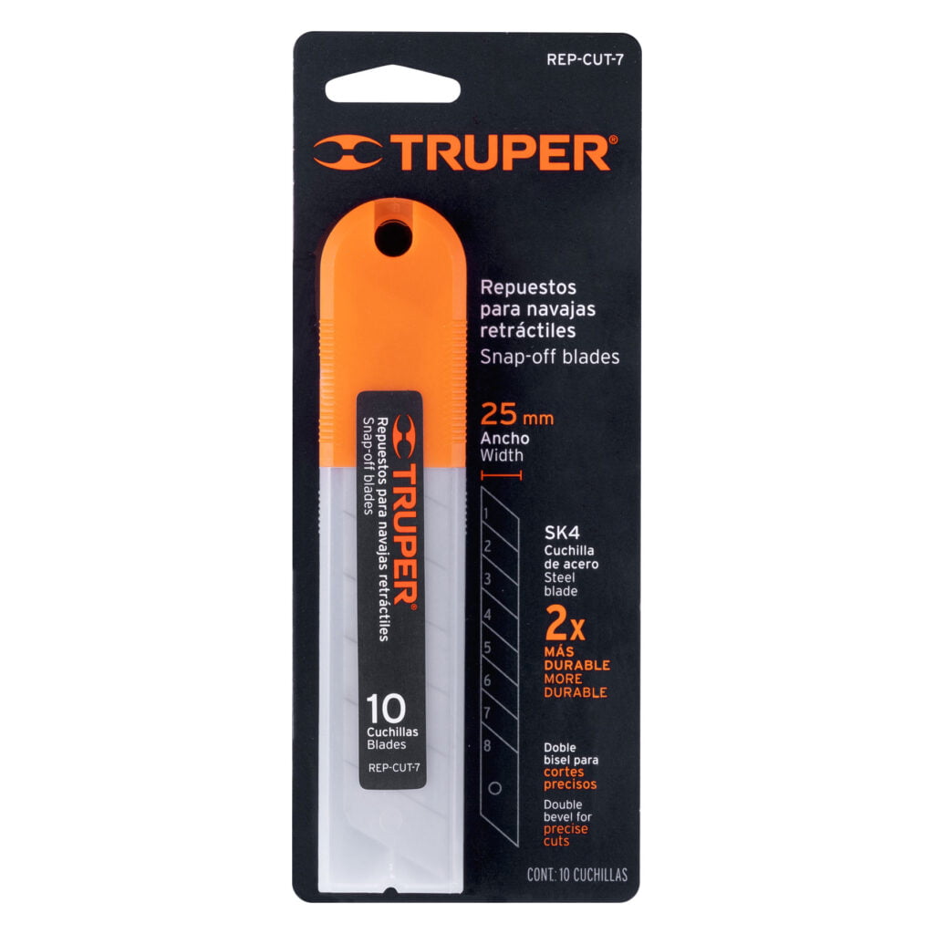 Estuche Con 10 Cuchillas Sk4 De 25Mm Para Cutter