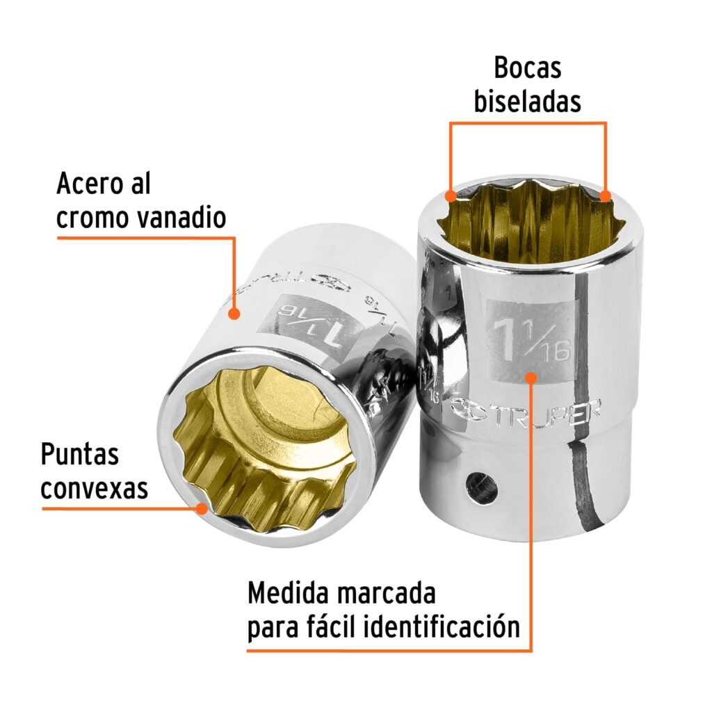 Dado De 12 Puntas Cuadro 3/4 De 1 1/16