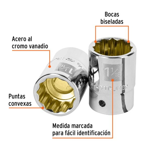 Dado De 12 Puntas Cuadro 3/4 De 1 1/16 - Image 2