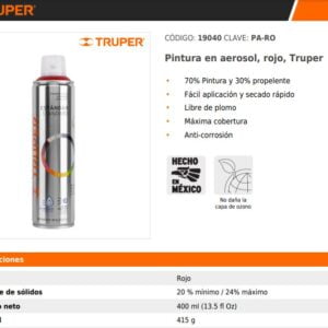 Pintura Aerosol Rojo: imagen 3