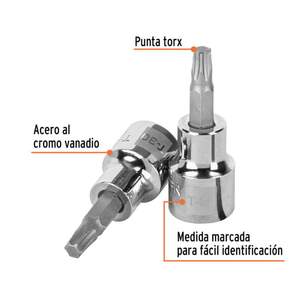 Dado De Punta Torx T-30 Cuadro De 3/8