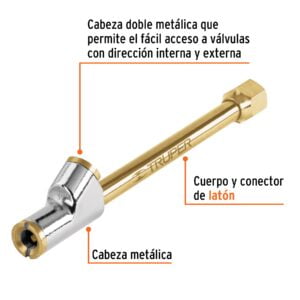 Sargento Para Inflar Llantas Cabeza Doble TRUPER: imagen 3