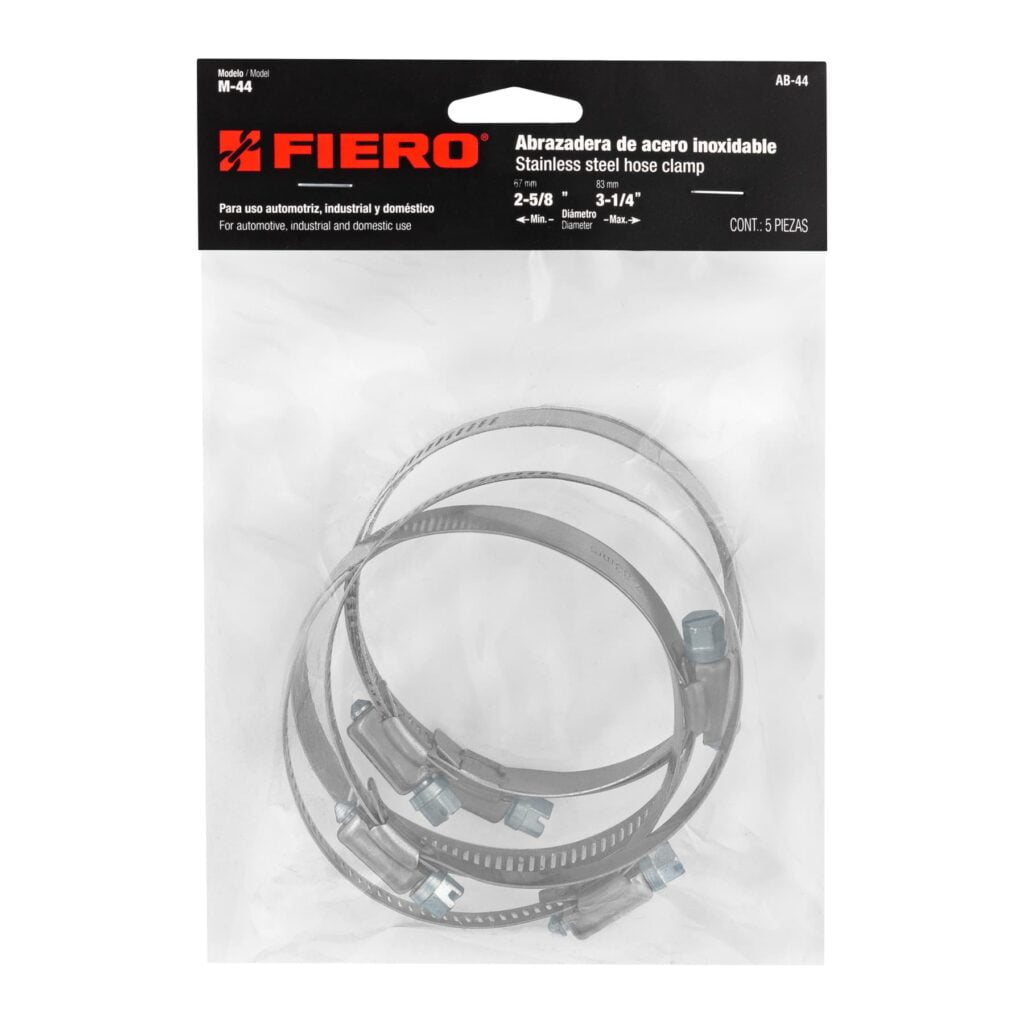 Paquete 5 Abrazaderas Ab-44 Medida 2-5/8 - 3-1/4" FIERO 44244