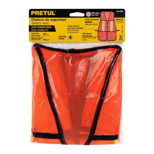 Chaleco De Seguridad Naranja Paquete Con 5 Piezas - Image 3