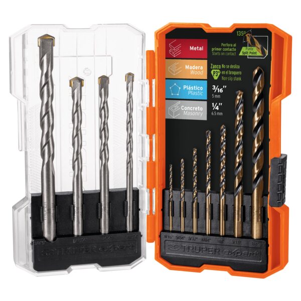 Juego De 11 Bocas Para Metal Madera Y Concreto En Estuche
