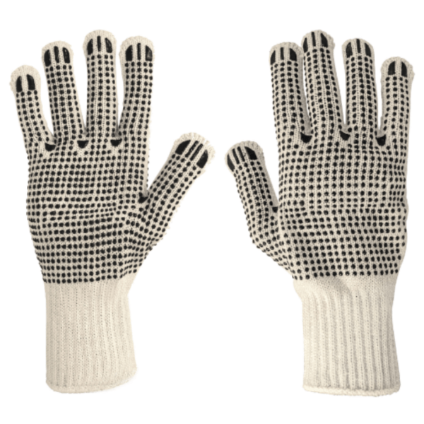 Guantes De Algodón Con Puntos De Pvc Caja Con 12 Pza