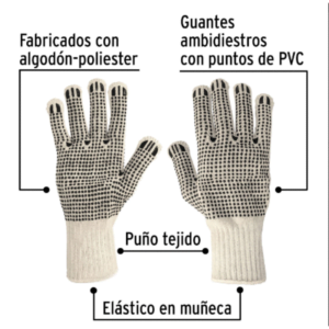 Guantes De Algodón Con Puntos De Pvc Caja Con 12 Pza: imagen 2
