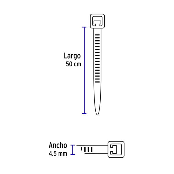 Caja De Cincho Plástico Con 10 Paquetes De 25 Pza - Image 2