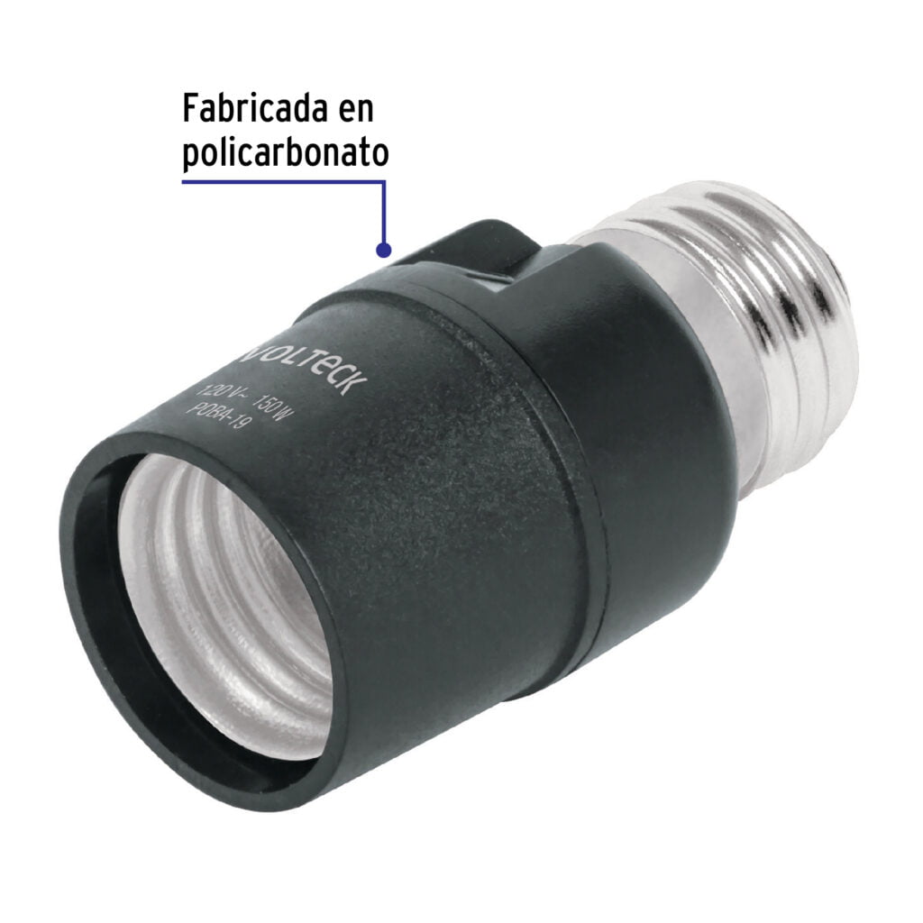 Porta Lampara De Pvc Con Sensor De Luz Volteck
