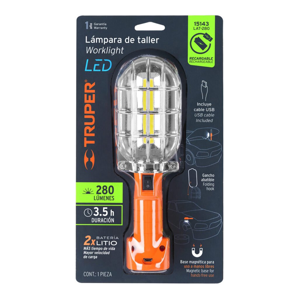 Lampara Led 280 Lm De Taller Recargable Truper 15143