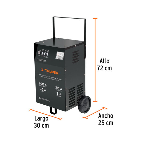 Cargador De 200 Ameres Para Baterías De 12 V Con Ruedas Truper 13029 - Image 15