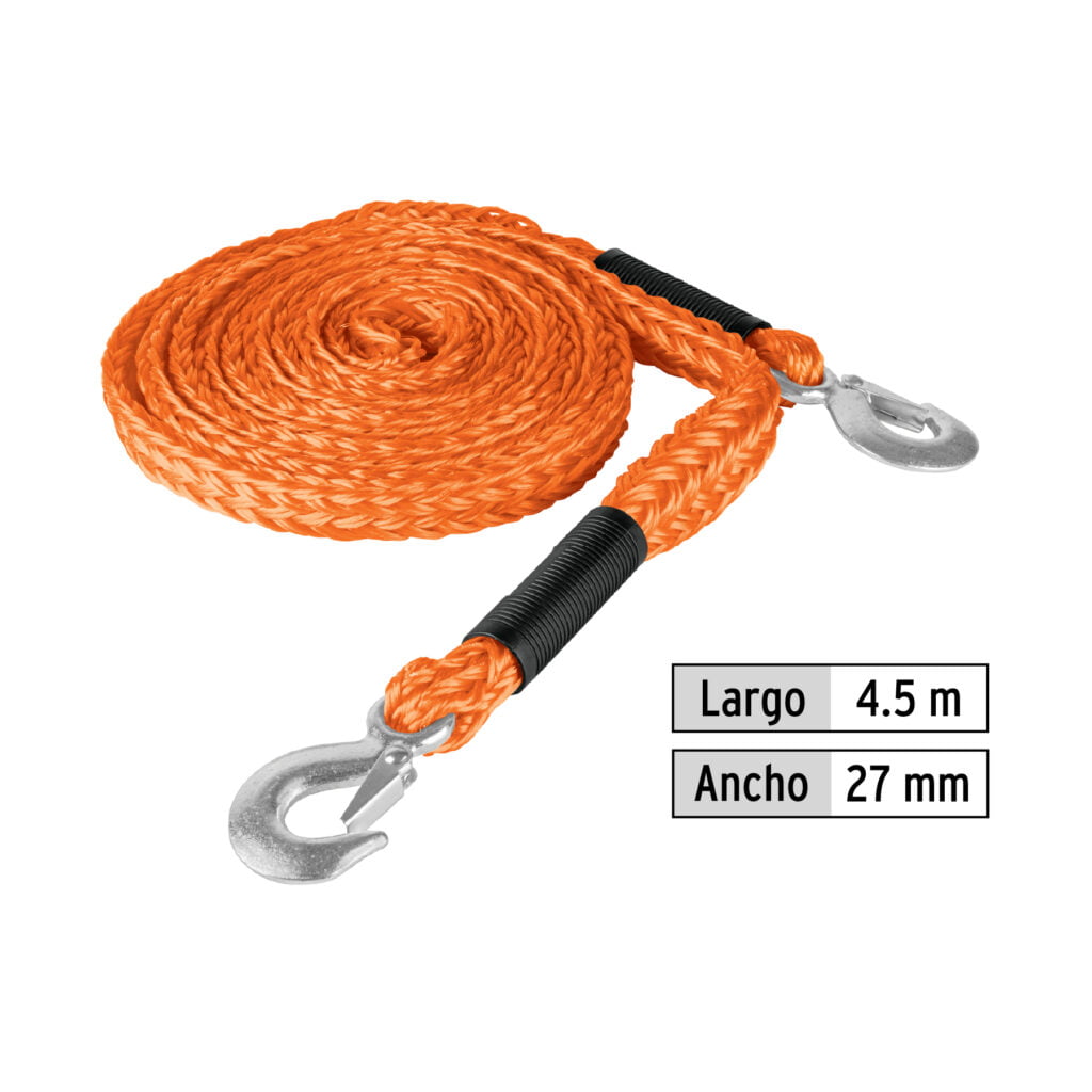 Cuerda Con Ganchos Para Remolque , 27Mm X4.5M Truper 18346