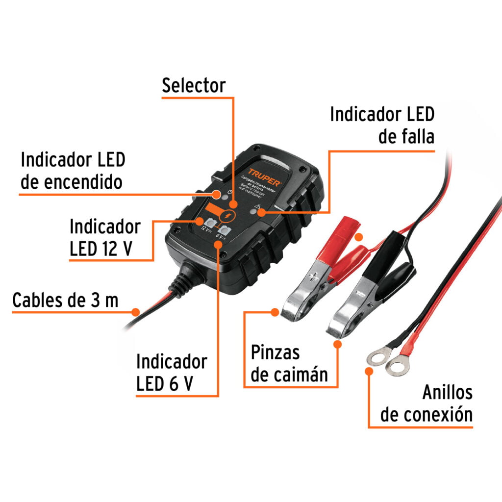 Cargador Matenedor De 1A Para Baterías De 6 Y 12V