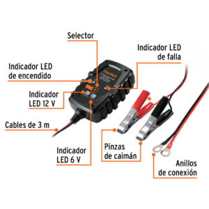 Cargador Matenedor De 1A Para Baterías De 6 Y 12V: imagen 2