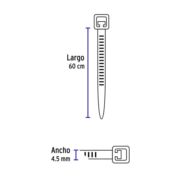 Cincho Plastico De 60 Cm Negro Por Paquete 25Pza - Image 3