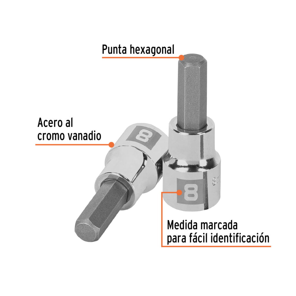 Dado Punta Hexagonal Cuadro 3/8 De 8Mm Truper 13489