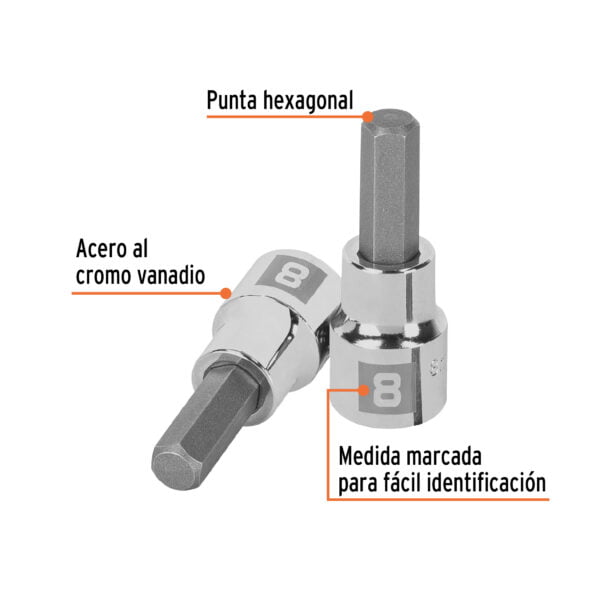 Dado Punta Hexagonal Cuadro 3/8 De 8Mm Truper 13489 - Image 2