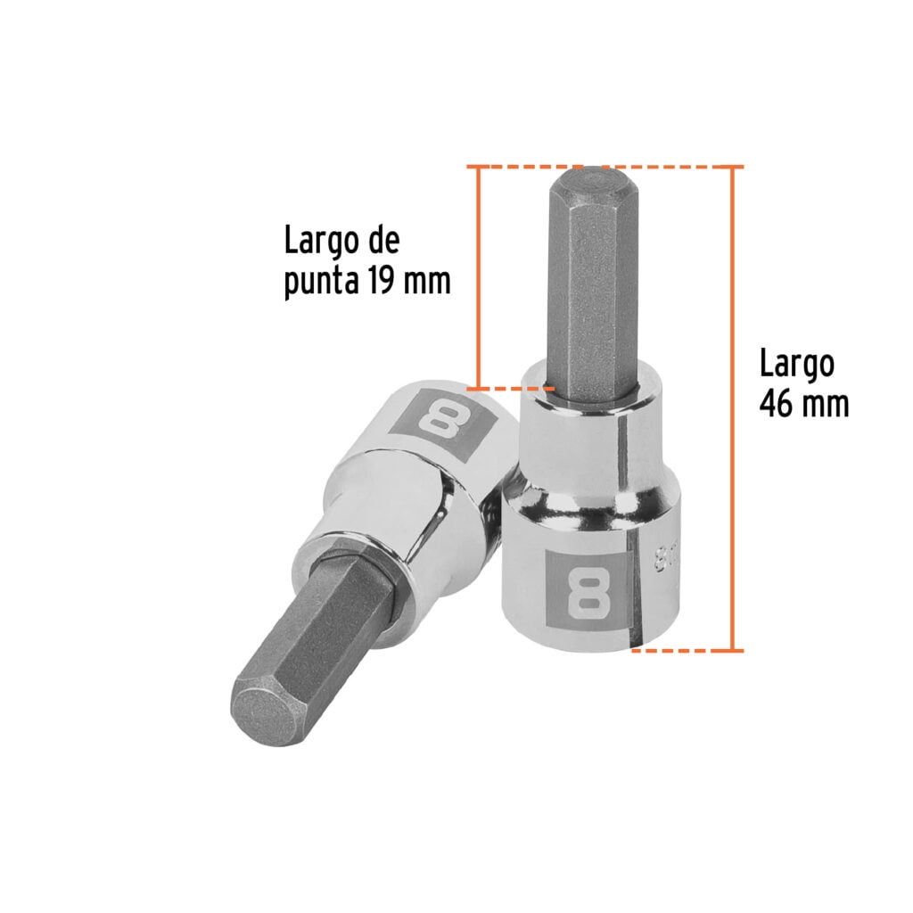 Dado Punta Hexagonal Cuadro 3/8 De 8Mm Truper 13489