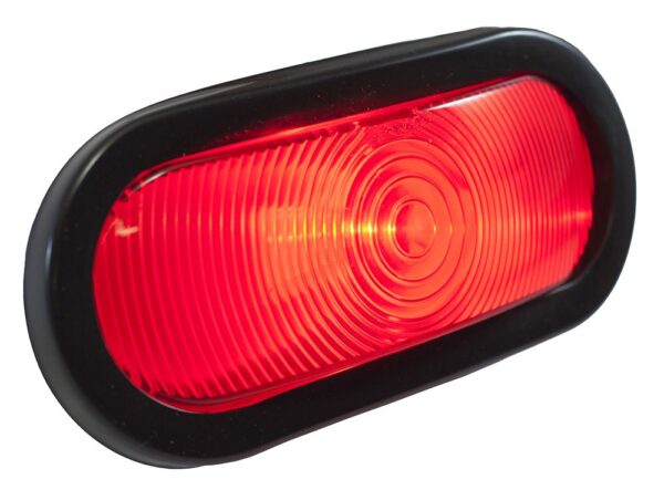 Lampara O Plafon Ovalada Foco Rojo Base Goma Con Conector