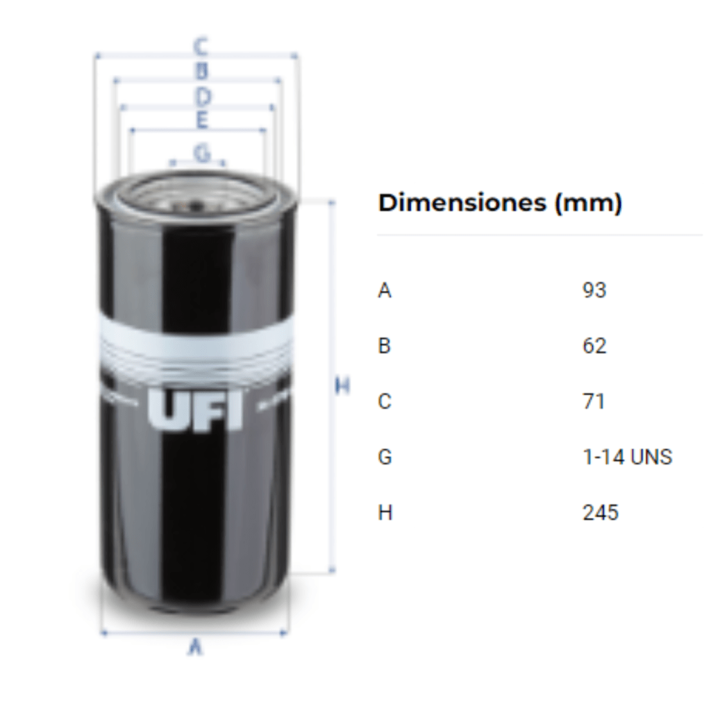 Filtro Ufi 24.478.00 = P551000 Bf1259 33406 Fs1000 Lff1000