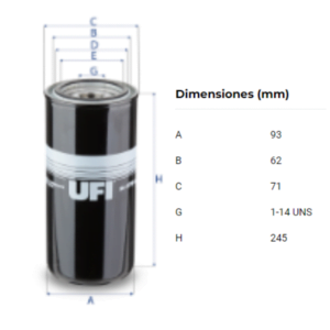Filtro Ufi 24.478.00 = P551000 Bf1259 33406 Fs1000 Lff1000: imagen 2