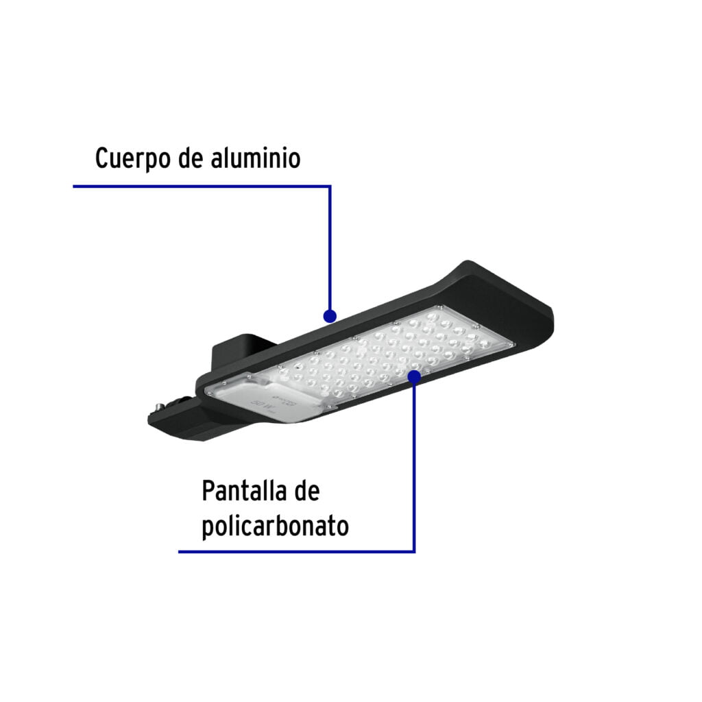Luminario Sub Urbano Led Plano Aluminio 50W 46258