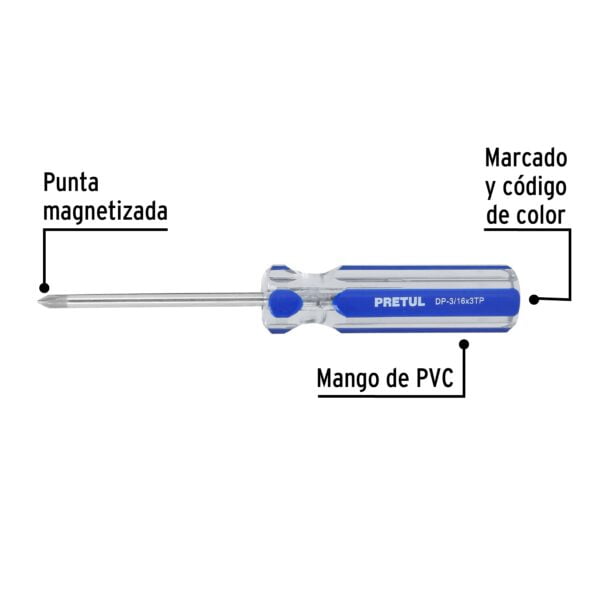 Desarmador De Cruz 3/16 X3 Mango Pvc 21471 - Image 2