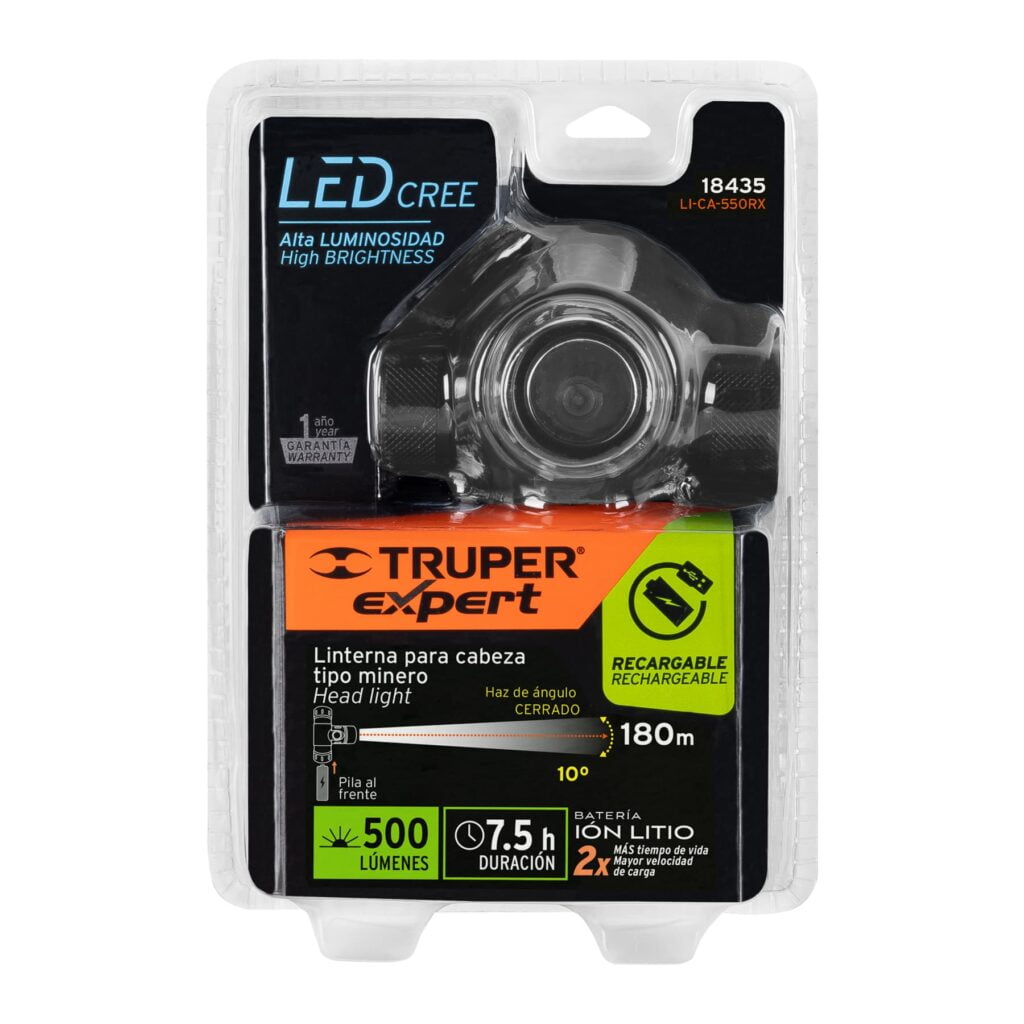 Linterna Para Cabeza Tipo Minero 500 Lumenes Truper 18435