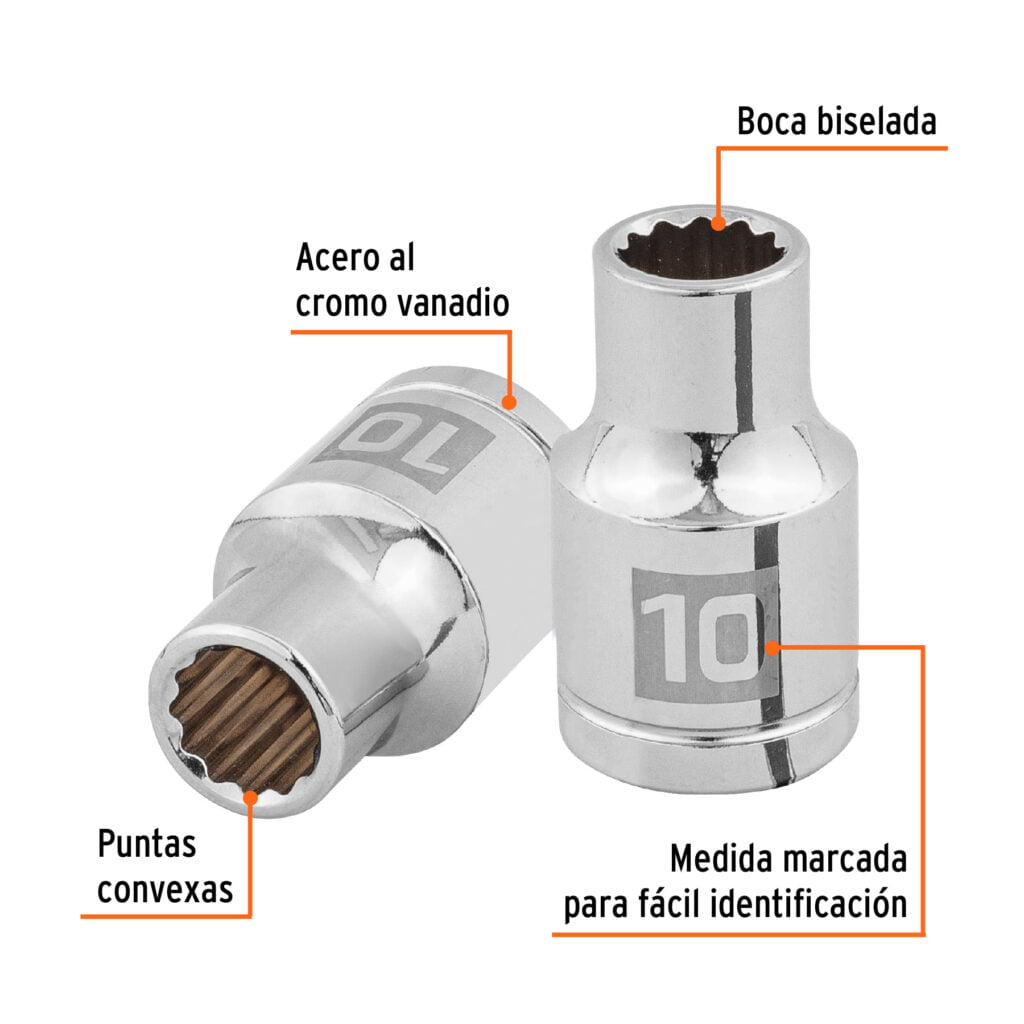 Dado De 10 Mm 12 Puntas Cuadro De 1/2 13524