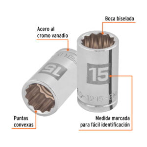 Dado De 15 Mm 12 Puntas Cuadro De 1/2 Truper 13529: imagen 2