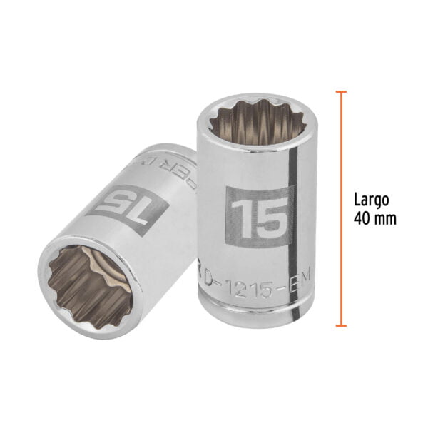 Dado De 15 Mm 12 Puntas Cuadro De 1/2 Truper 13529 - Image 3