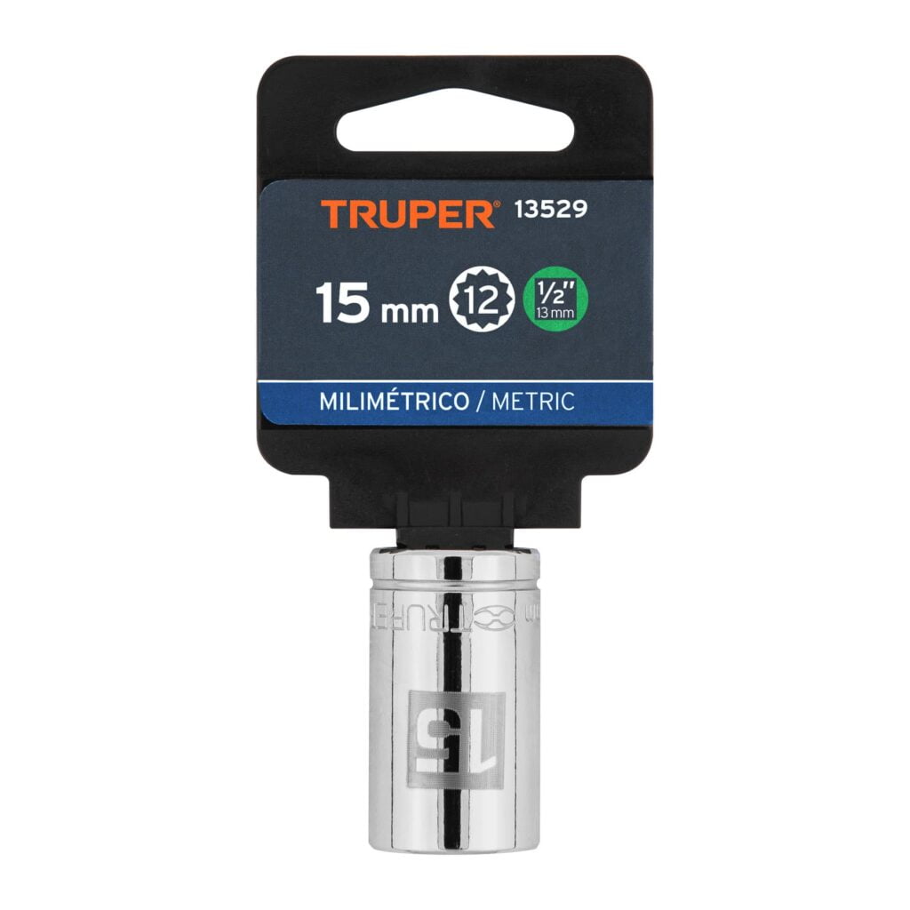 Dado De 15 Mm 12 Puntas Cuadro De 1/2 Truper 13529