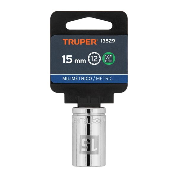 Dado De 15 Mm 12 Puntas Cuadro De 1/2 Truper 13529 - Image 4