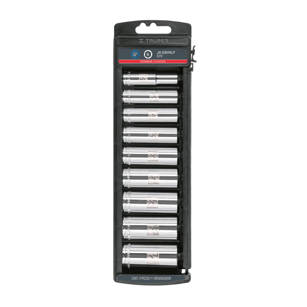 Juego De Dados Largos Cuadro De 3/8 Std Truper 14172
