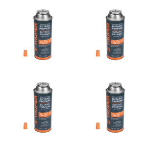 4 Latas De Gas De 220 G Válvula De 1/4 De Vuelta, Truper 11920