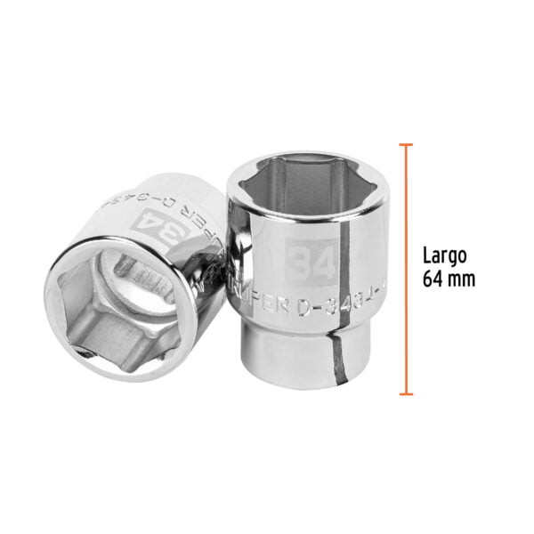 Dado De 6 Puntas Cuadro 3/4 De 34Mm Truper 14985 - Image 3