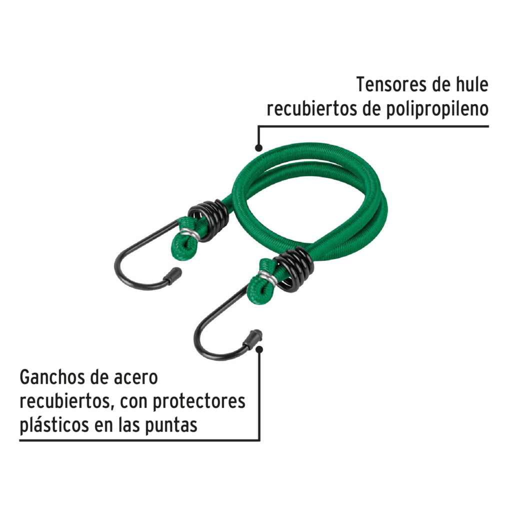 Bolsa Con 2 Tensoras Elásticas Verdes De 45Cm Pretul 25091