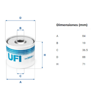 Filtro Ufi 24.360.01: imagen 2